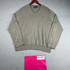 Polo Ralph Lauren Sweater XL Gray Pony V Neck Pima Knit Casual Classic Mens
