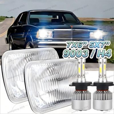 for Chevy Malibu 1978-1981 El Camino Pair 5X7'' 7x6''Led Headlights Hi/L