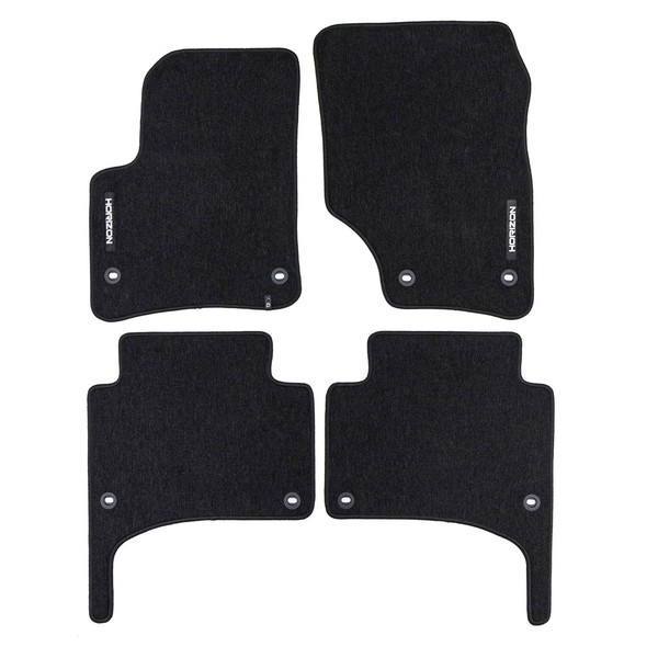 Velours FußMatten FüR VW Touareg I 2002-2010 Autoteppich Automatten Schwarz 4Tlg-image