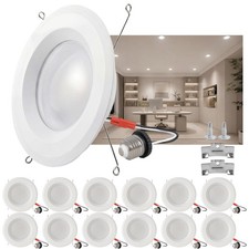 12 Pack 6 Inch LED Recessed Lighting, Retrofit 5CCT LED Can Lights