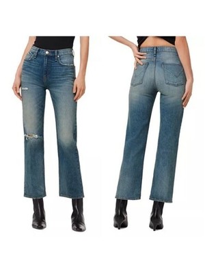 Hudson Remi High Rise Straight Leg Ankle Jeans in Destructed Coastal EUC 31W