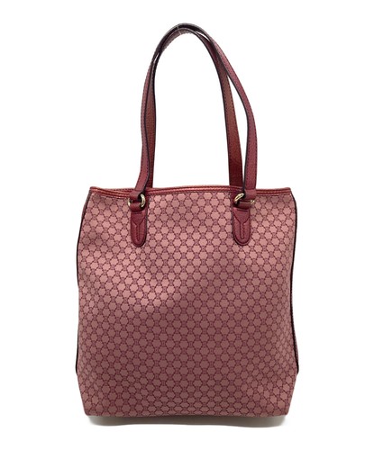 CELINE Macadam Pattern Tote Bag Red PVC Triomphe Motif Women's