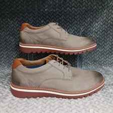 Johnston & Murphy Braydon Plain Toe Gray Oiled Nubuck Men's Shoes Size 10.5M