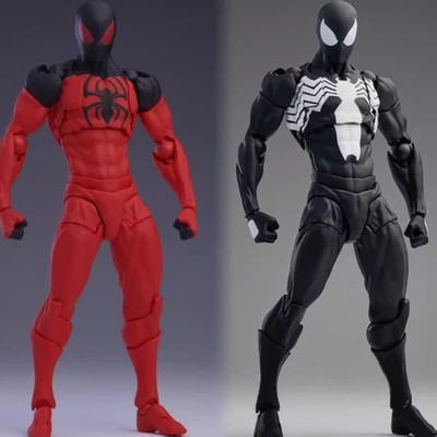 Anime Mess Toys Symbiote Spider-Man Action Figures Black Spide Model Xmas Gift