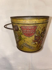 Rare Red Seal Peanut Butter Antique Metal Tin The Newton Tea & Spice Co. No Lid