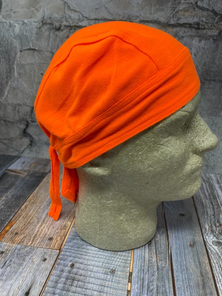 Gorra elástica elástica que absorbe la humedad naranja neón construcción motociclista Foto 3 de 4