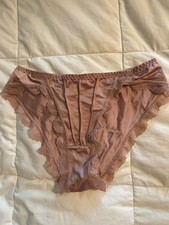 VTG Nude Satin Bikini Panties Size L