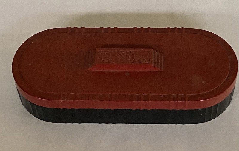 Vintage Red - Black Bakelite 1920S  Dresser Box ￼