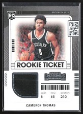 Cameron Thomas 2021-22 Panini Contenders Rookie Ticket Swatches RC Jersey