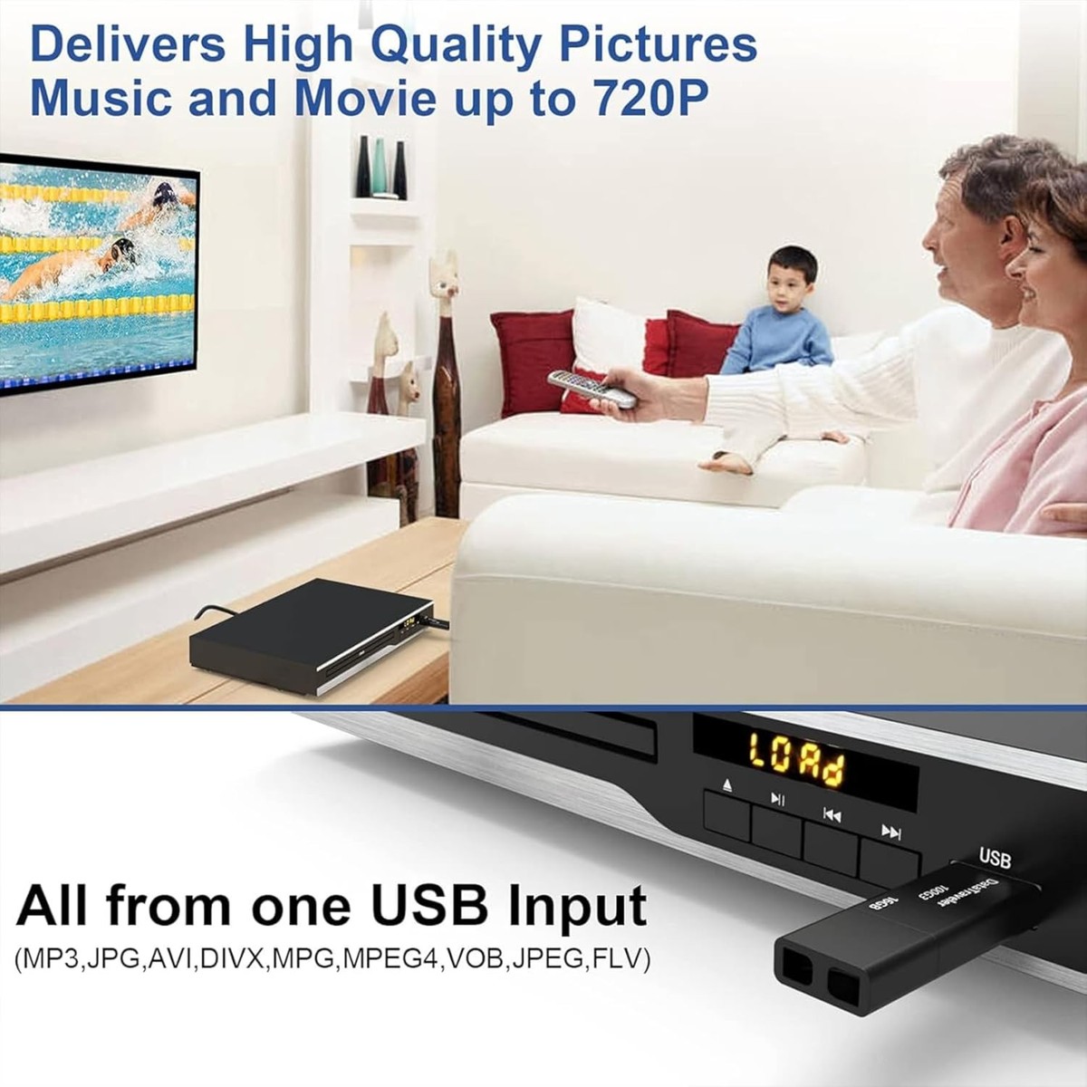 DVD Player, Region Free Players for CD/DVD's, Compact Player black