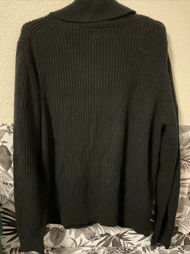 🌻 Men's Shawl Collared Cardigan - Goodfellow & Co Black L 🆕 - Picture 3 of 6