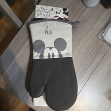 Disney Mickey Minnie Mouse His/Hers Oversized Oven Mitts Towels 4pc Set NWT