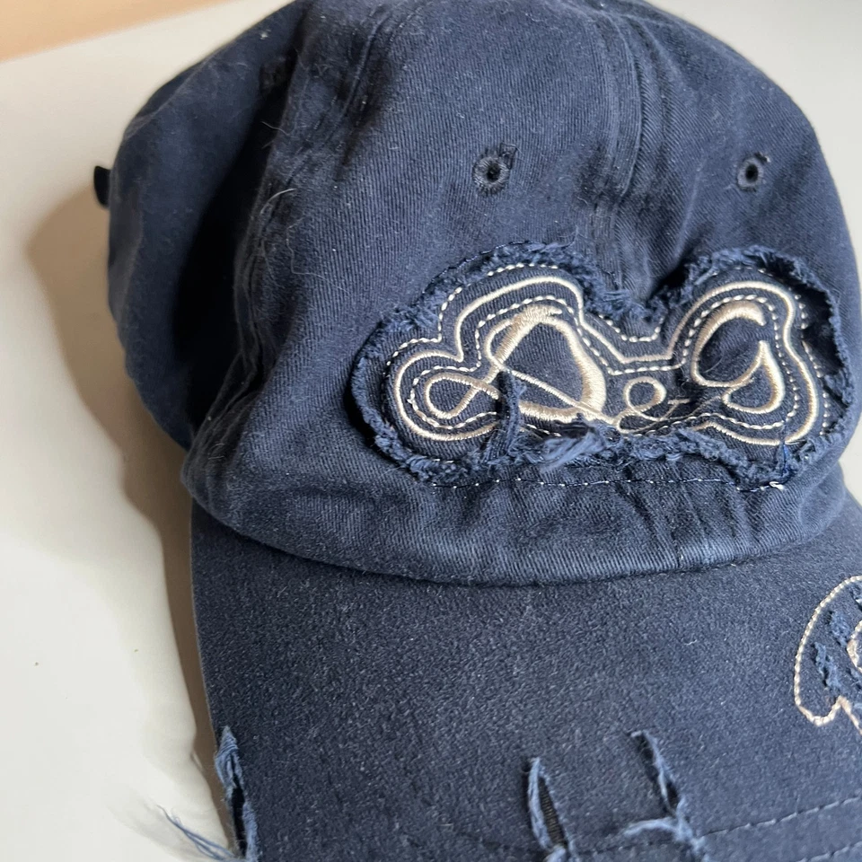 Gorra de béisbol ajustable para adulto y2k D&G Dolce & Gabbana azul marino con logotipo envejecido Foto 2 de 4