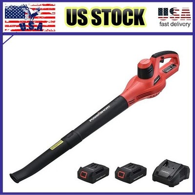 20V Lithium-Ion Cordless Blower w/ Batteries ＆ Charger Garden Grass Tools