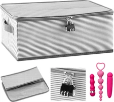 Discreet Lockable Toy Bag Storage Organizer Toy Bag Storage Bins Case with Zippe