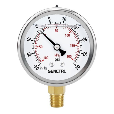#ad 30 Inhg to 30 Psi Vacuum Glycerin Liquid Filled Low Pressure Gauge 2.5quot; Dial Si $13.99