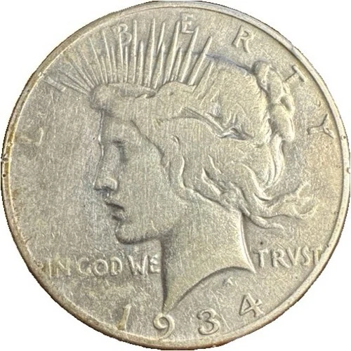 1934 Peace $1 ✔ BELOW MELT VALUE ✔ 90% Silver ✔ Fine (F) Condition