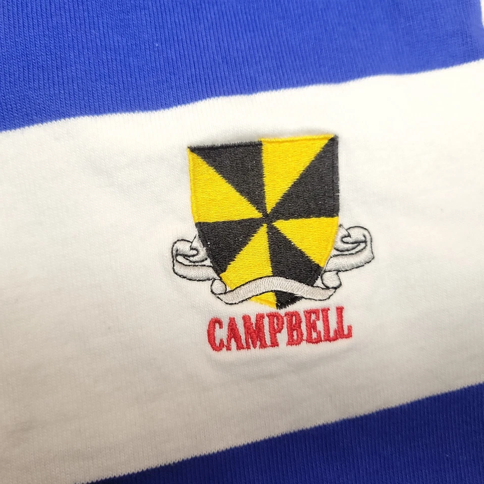 Рубашка регби Outer Banks мужская большая сине-белая в полоску с гербом Campbell для тяжелой погоды - Изображение 2 из 4