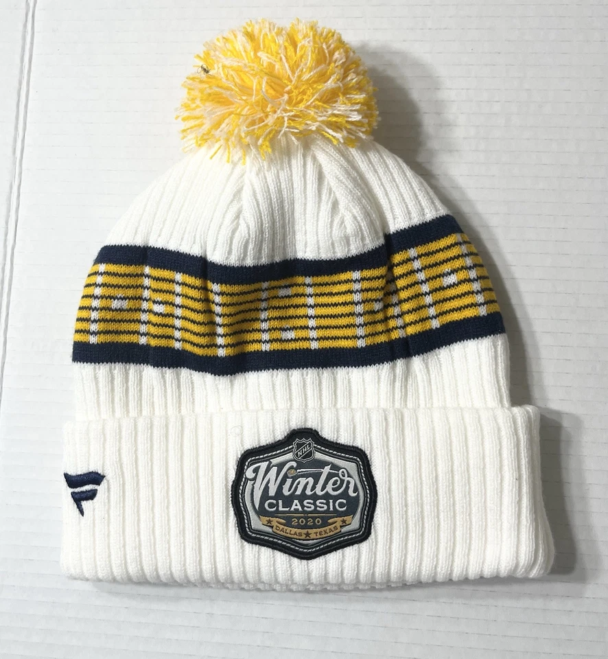 NUEVO CON ETIQUETAS Fanatics Nashville Predators Gorro Hombre’s OS Blanco Amarillo NHL Hockey Foto 3 de 4