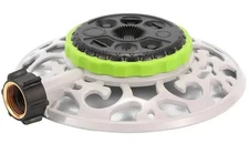 Turret Water Sprinkler 8-Pattern Stationary on Metal Decor 900 sq ft