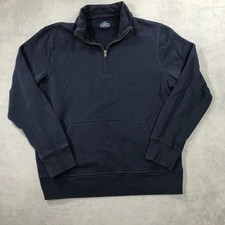 J Crew 1/4 Zip Sweatshirt Mens Large Blue Aut...