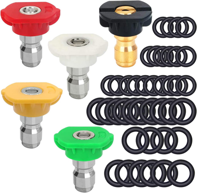 #ad 5 Pack Pressure Washer Spray Nozzles Tips 40 Pcs O Rings Replacement for 1 4 I $15.62
