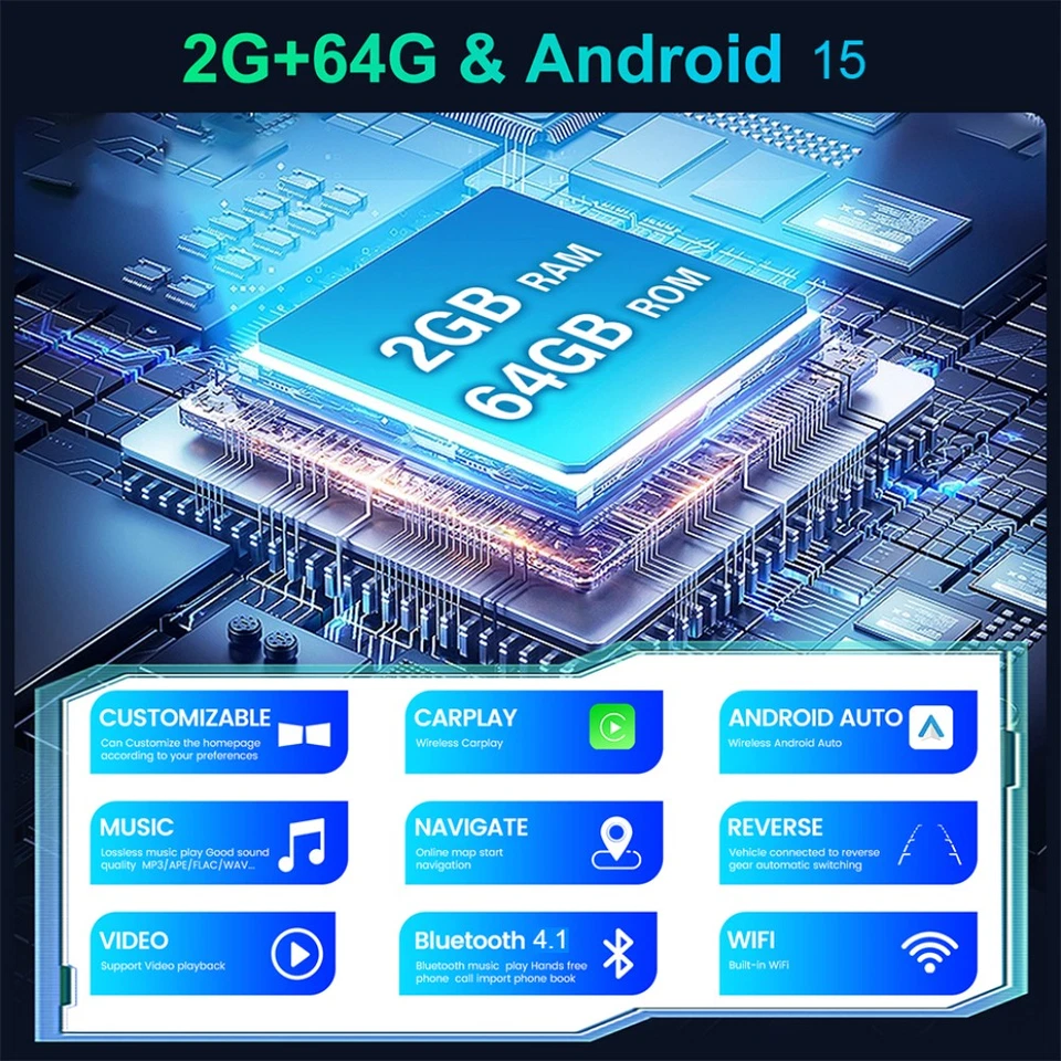 Radio estéreo para automóvil Apple Carplay Android 15 para Nissan Frontier 2005-2008 navegación GPS Foto 3 de 4