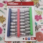 HYPER Tough 27-Piece 3/8-In Drive Socket Set, SAE & Metric, Socket Rails