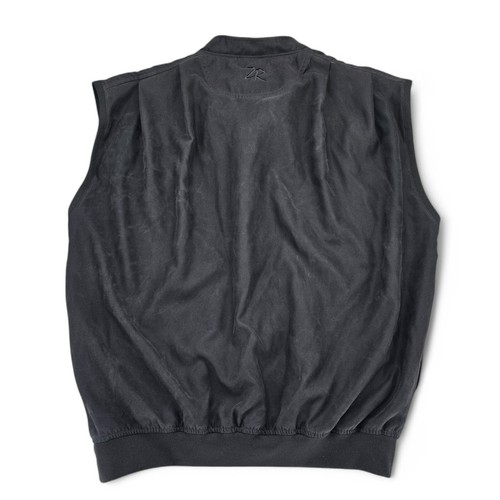 Zero Restriction Golf Vest Mens L Black Microsuede Snap English Turn Logo - Picture 2 of 9