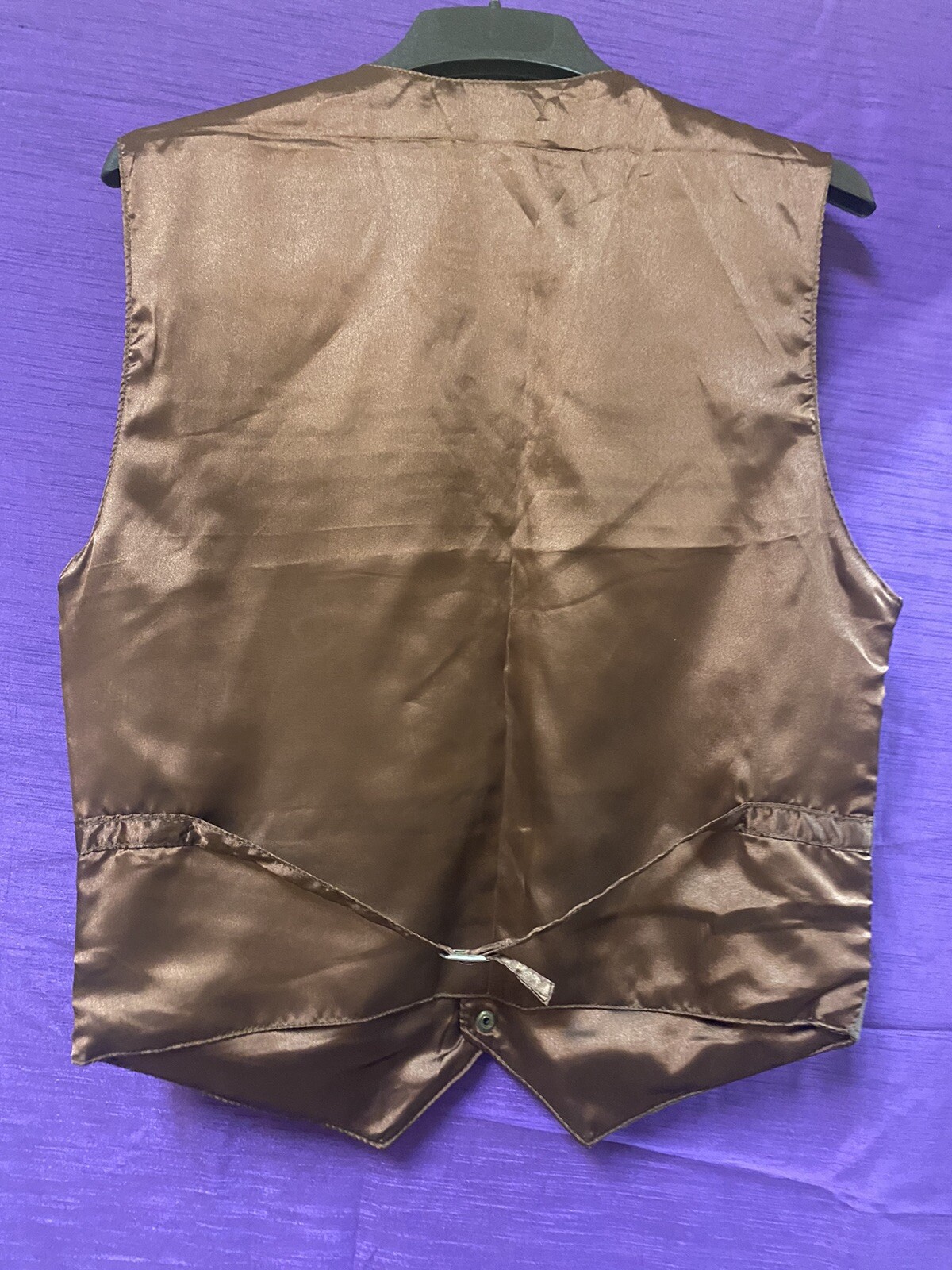 STARTEX Suede Leather Vest Mens Size M Brown Snap Button Pockets eBay