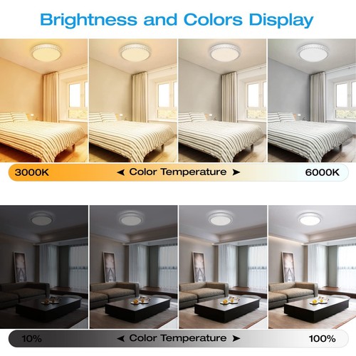 OOWOLF LED Ceiling Light, 40W 15.4 Inch Dimmable Ceiling Light Brightness Adj... - Picture 7 of 12