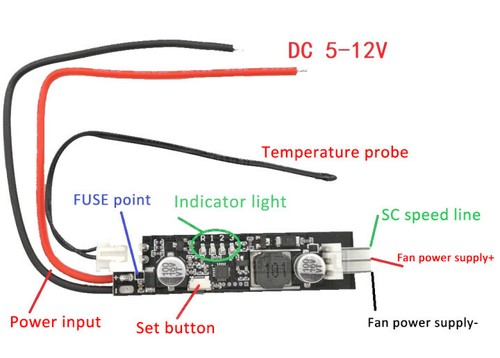 DC 5V 12V 4-Draht/2-4-Draht PWM Lüfter Temperaturregelung Drehzahlregler 10 cm/40 cm - Bild 13 von 31