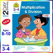 3rd 4th Grade Math Workbook Multiplication & Division Practice for Ages 8 to 10