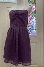 Purple Dress Women's - Short Sexy Strapless Babydoll Cocktail Size M 