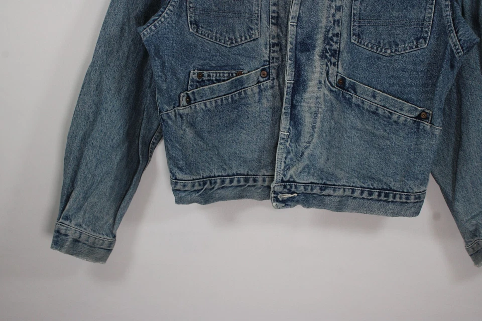 Chevignon Vintage Denim Jacket Womens Medium Blue France Light Jean 90s - Image 3 of 4