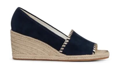 WOMEN'S JACK ROGERS PALMER ESPADRILLE WEDGE PALMER MIDNIGHT SUEDE
