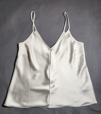 H&M Top Womens Medium Beige V Neck Spaghetti Straps Sleeveless