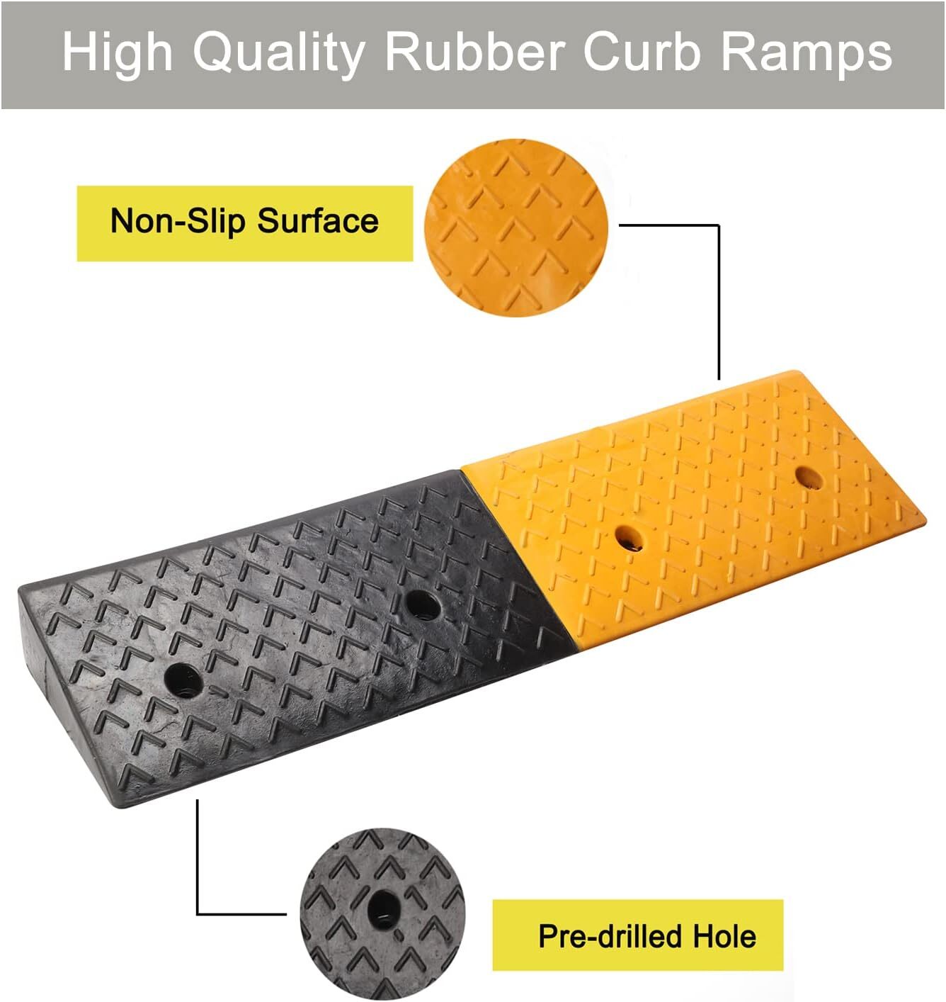4” Kerb Ramp Curb Ramps Heavy Duty Driveway Threshold Ramps Rubber Kerb