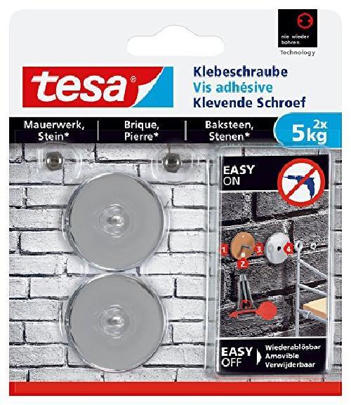 tesa rotonda di fissaggio vite per muro lavoro e pietra, 5 kg, 2 pcs, 77906-0000
