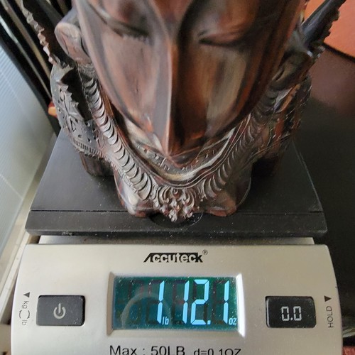 Buda Bali Dewi Sri madera tallada a mano firmada DARSA busto de ébano - Imagen 10 de 11
