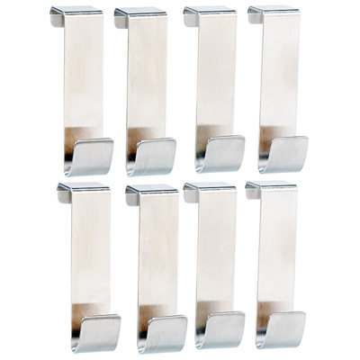 infactory Türgarderobe: 8er-Set Universal-Türhaken aus Edelstahl (Türaufhänger)