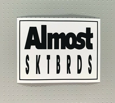 Almost Skateboard Sticker 3.25'' Black/White