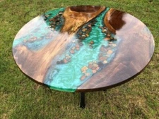 36" Epoxy Dining Table Top Unique Home Decor Custom Woodwork