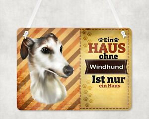 wetterfestes Schild  « WACHHUND Greyhound Windhund » Türschild Hund 22 x 8 cm