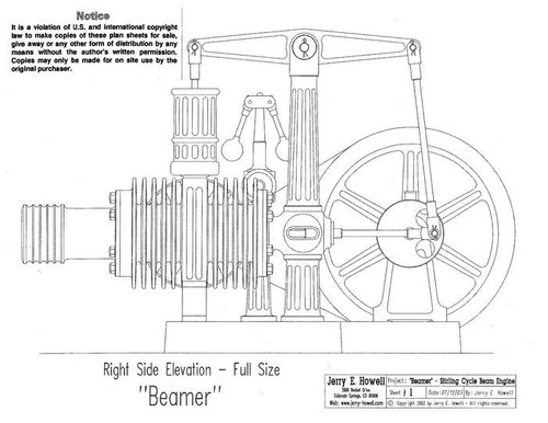 Beamer Stirling Cycle Beam Engine Plans - Picture 3 of 4