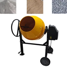 7.23 cu. ft/205L Elextric Cement Mixer Tilting Stand Concrete Mortar Steel Drum