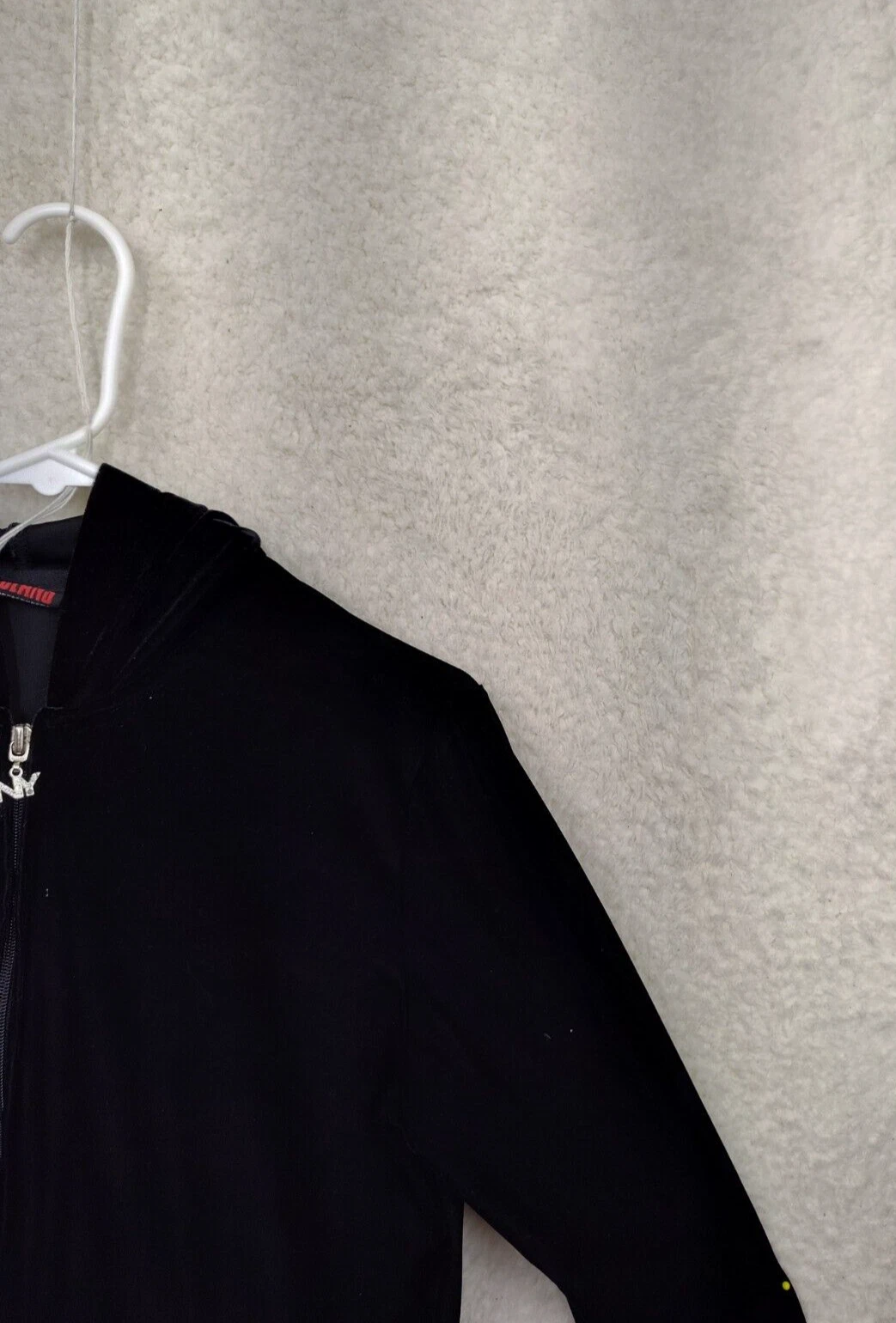 PALM ANGELS Maglione donna New York & Company piccolo nero velluto manica lunga felpa zip intera