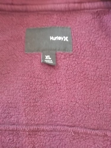 Hurley Zip Up Hooded Jacket Sweatshirt Boys Youth XL Maroon Orange Logo Outdoors - Picture 4 of 6
