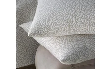 MATOUK SCHUMACHER CORA TOPOGRAPHIC ORGANIC 2 EURO SHAM WHITE NATURAL BEIGE WHITE