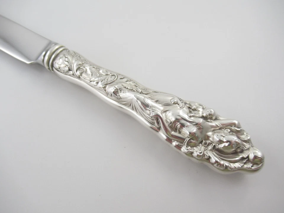 Cuchillo de cena desarmado Reed & Barton Love cubiertos de plata de ley 9-3/4" Foto 2 de 4